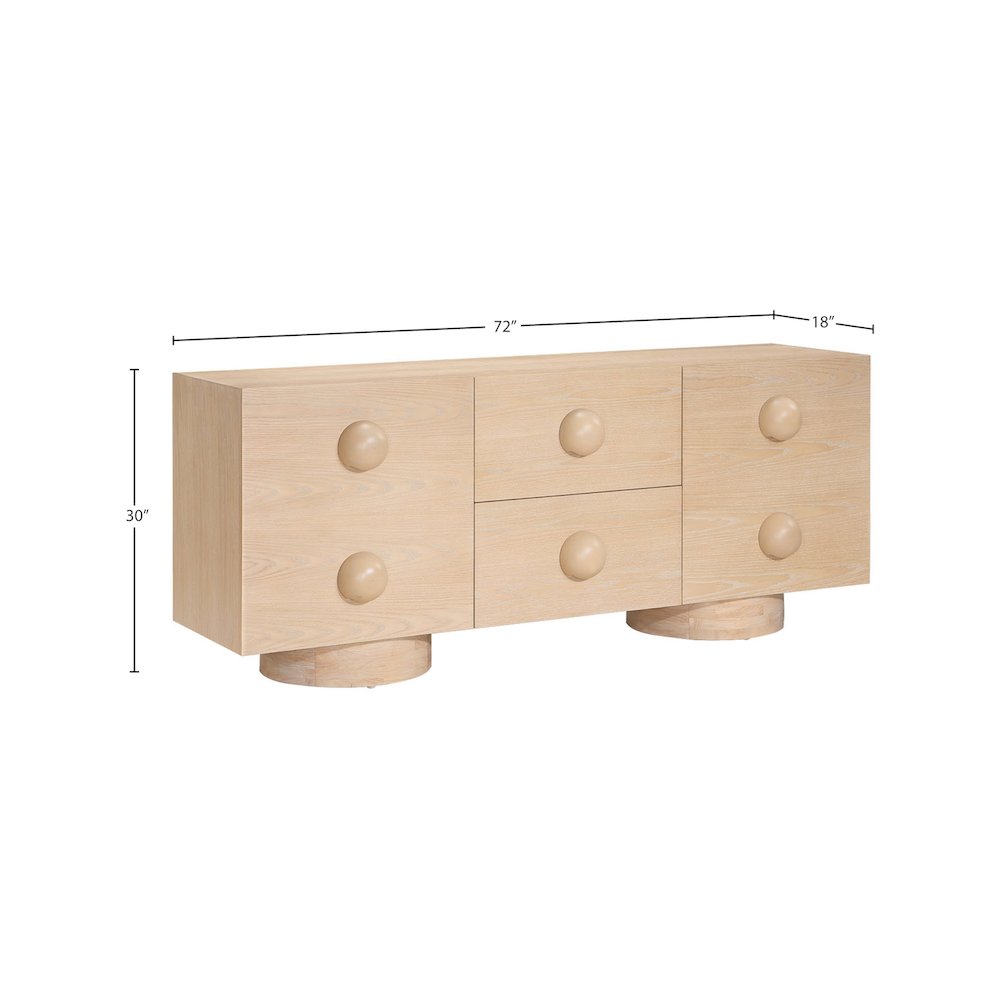 Bubble Natural Rubberwood with Oak Veneer Sideboard/Buffet