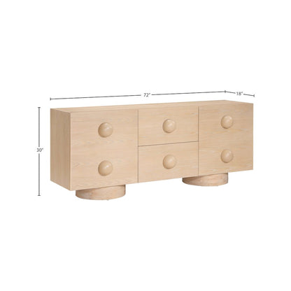 Bubble Natural Rubberwood with Oak Veneer Sideboard/Buffet