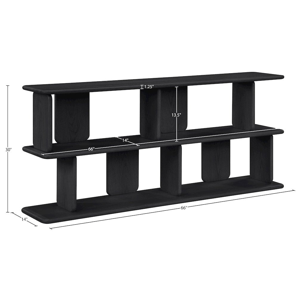 Nexa Black Solid Wood And Oak Veneer Media Console