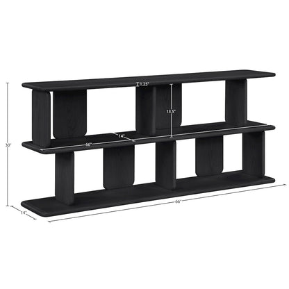 Nexa Black Solid Wood And Oak Veneer Media Console