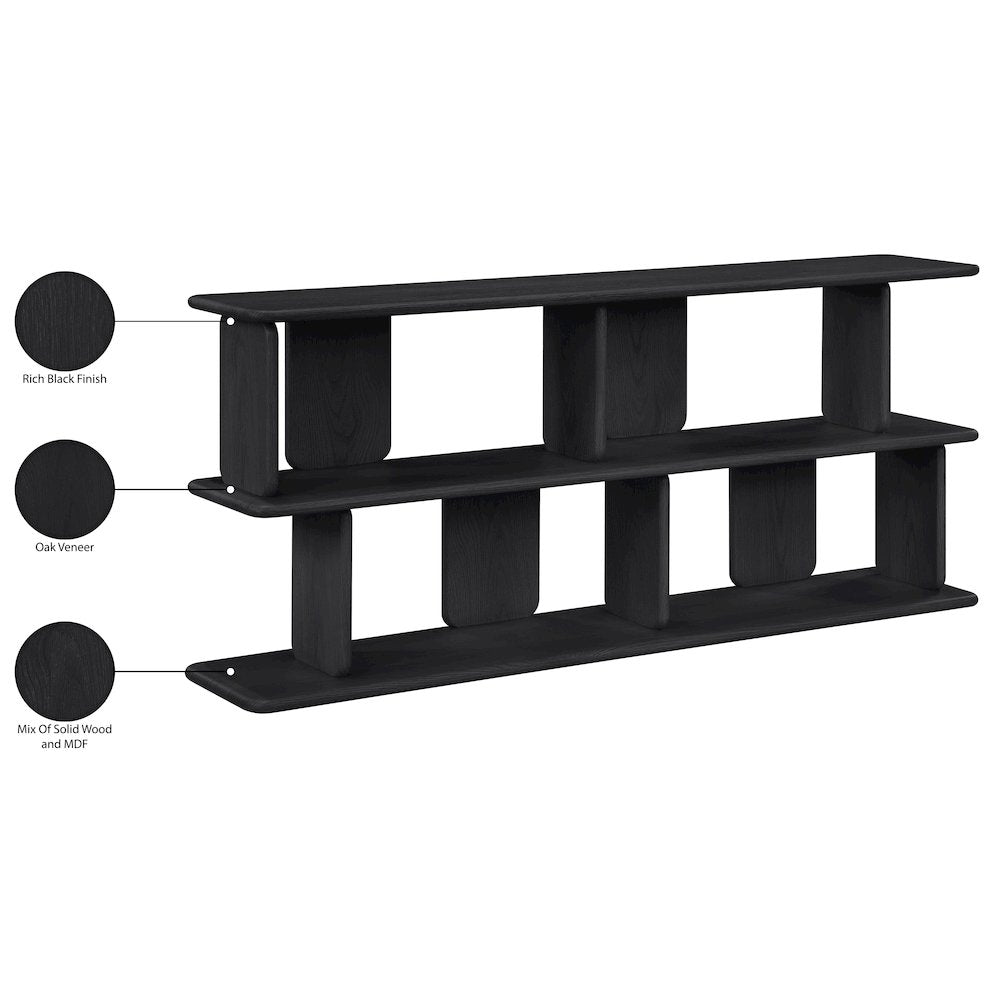 Nexa Black Solid Wood And Oak Veneer Media Console