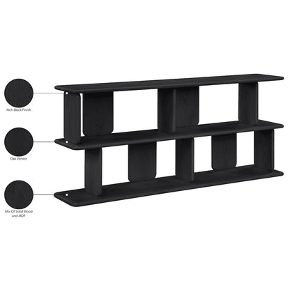 Nexa Black Solid Wood And Oak Veneer Media Console