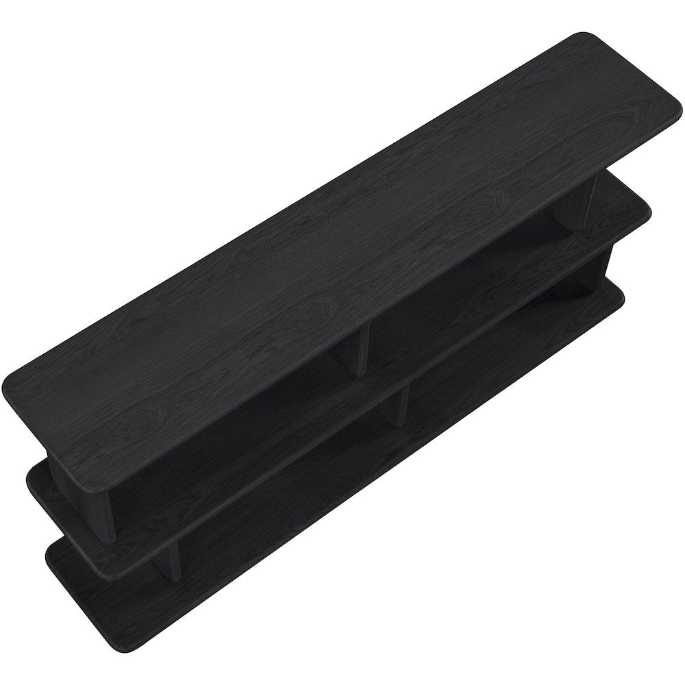 Nexa Black Solid Wood And Oak Veneer Media Console