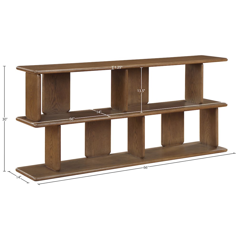 Nexa Brown Solid Wood And Oak Veneer Media Console