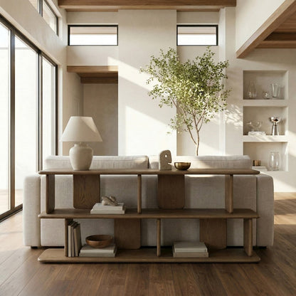 Nexa Brown Solid Wood And Oak Veneer Media Console
