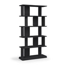 Nexa Black Solid Wood And Oak Veneer Bookcase