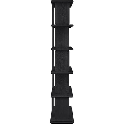 Nexa Black Solid Wood And Oak Veneer Bookcase