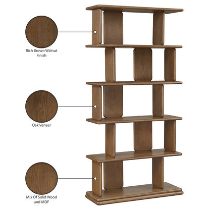 Nexa Brown Solid Wood And Oak Veneer Bookcase