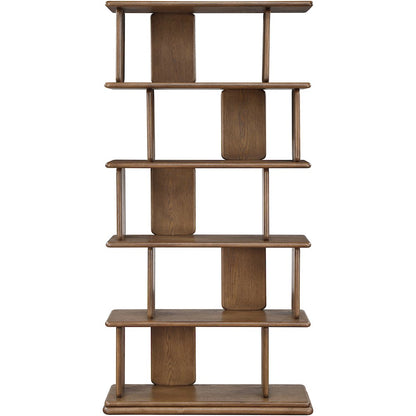 Nexa Brown Solid Wood And Oak Veneer Bookcase