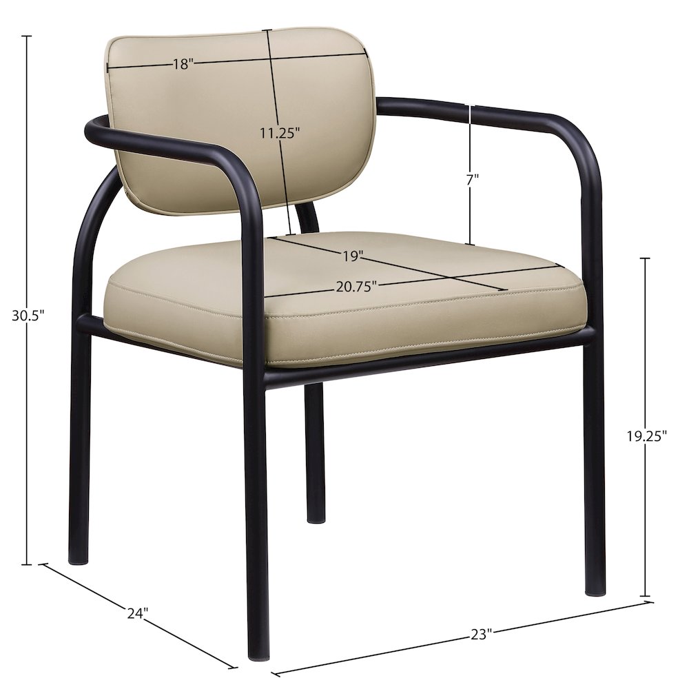 Serava Beige Vegan Leather Upholstered Dining Chair, Set of 2