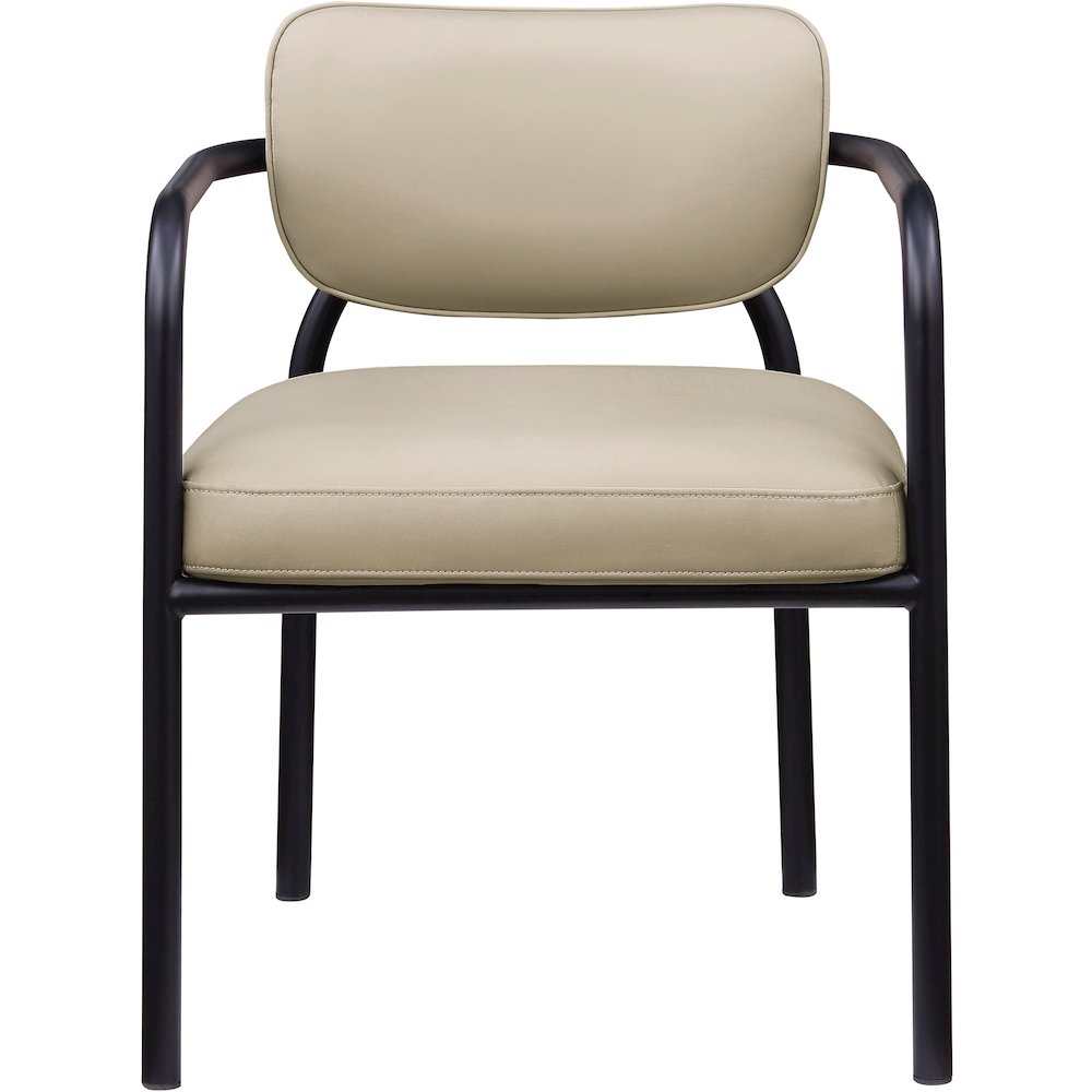Serava Beige Vegan Leather Upholstered Dining Chair, Set of 2
