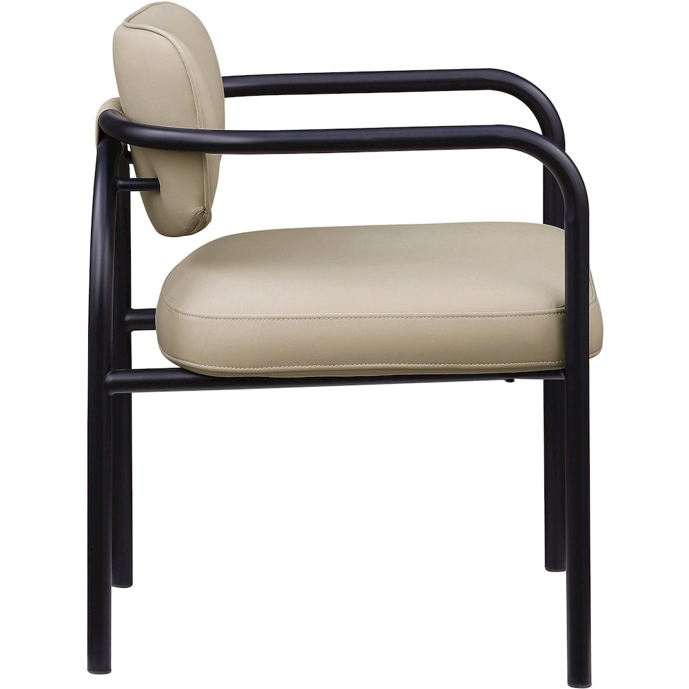Serava Beige Vegan Leather Upholstered Dining Chair, Set of 2