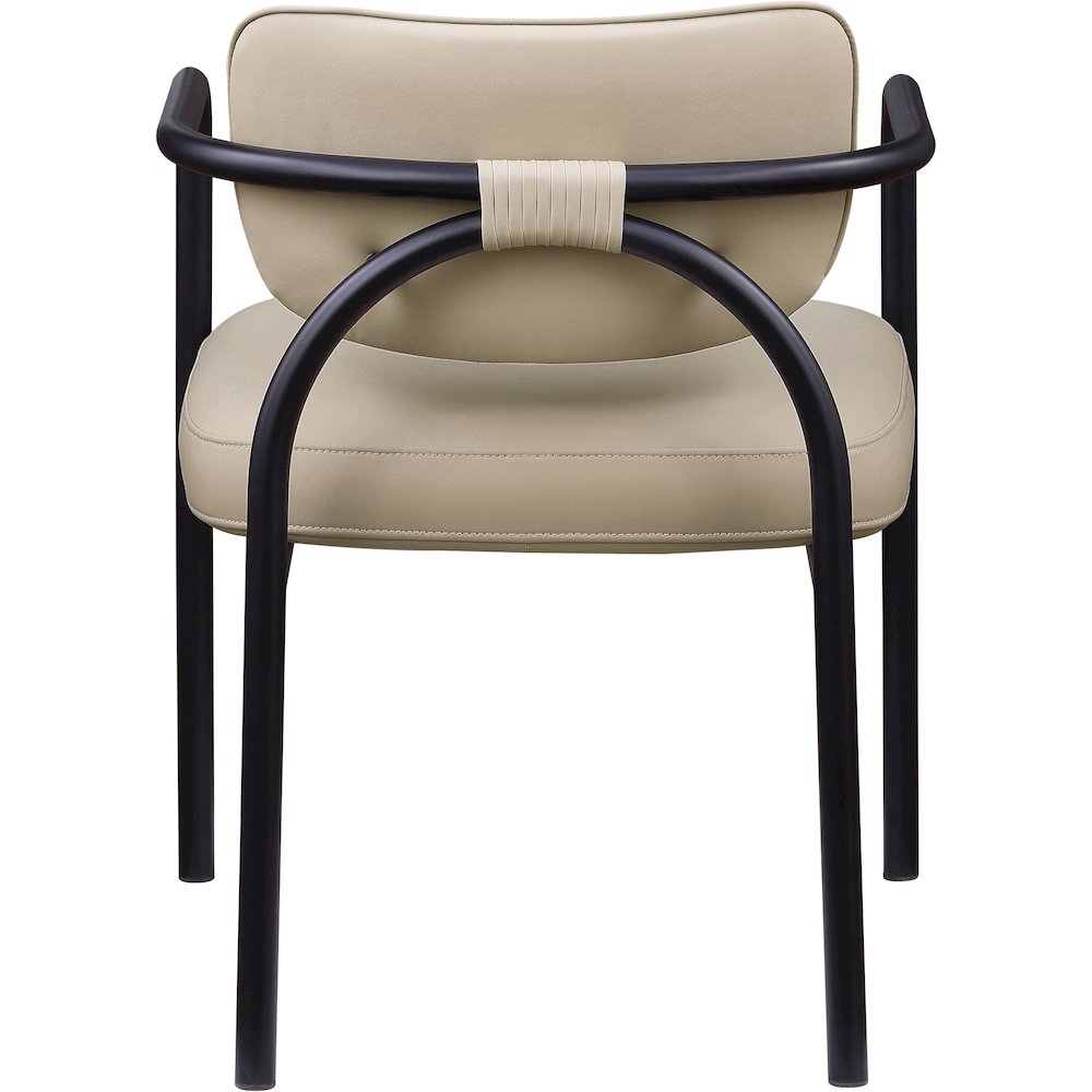 Serava Beige Vegan Leather Upholstered Dining Chair, Set of 2