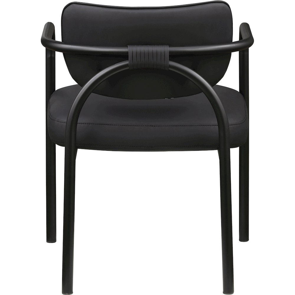 Serava Black Vegan Leather Upholstered Dining Chair, Set of 2