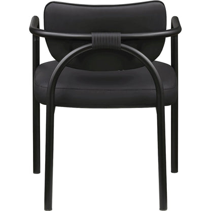 Serava Black Vegan Leather Upholstered Dining Chair, Set of 2