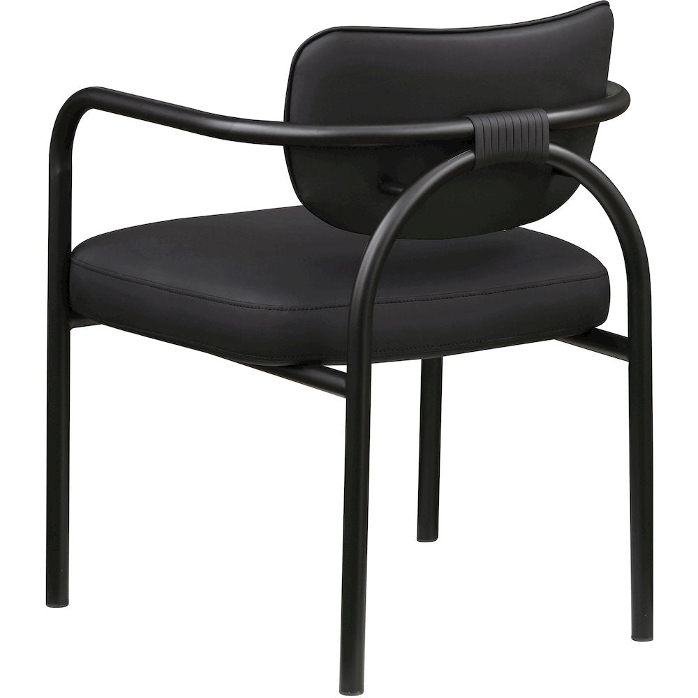 Serava Black Vegan Leather Upholstered Dining Chair, Set of 2