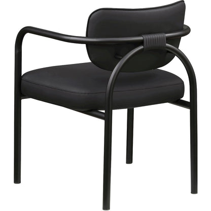 Serava Black Vegan Leather Upholstered Dining Chair, Set of 2