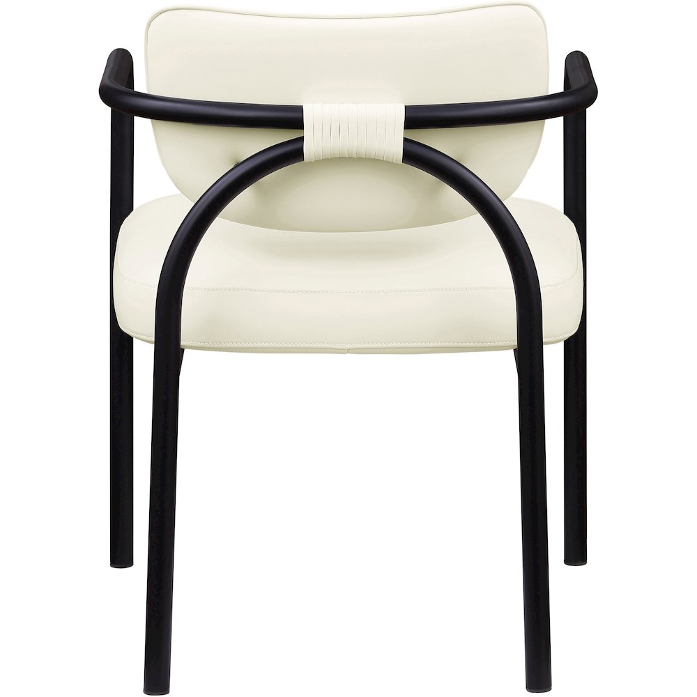 Serava Cream Vegan Leather Upholstered Dining Chair, Set of 2