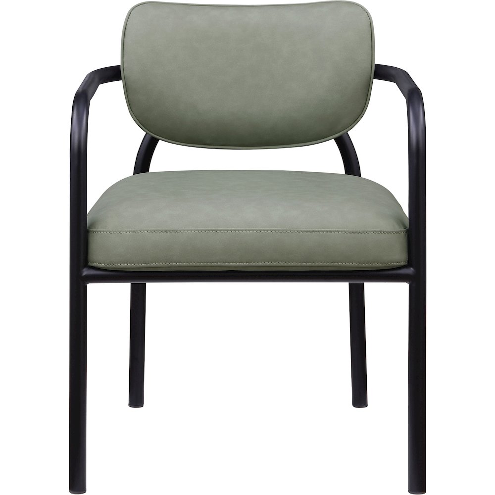 Serava Green Vegan Leather Upholstered Dining Chair, Set of 2