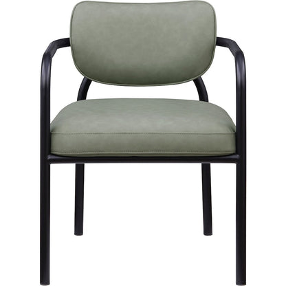 Serava Green Vegan Leather Upholstered Dining Chair, Set of 2