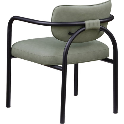Serava Green Vegan Leather Upholstered Dining Chair, Set of 2