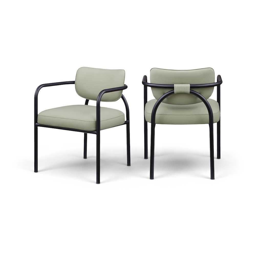 Serava Mint Vegan Leather Upholstered Dining Chair, Set of 2