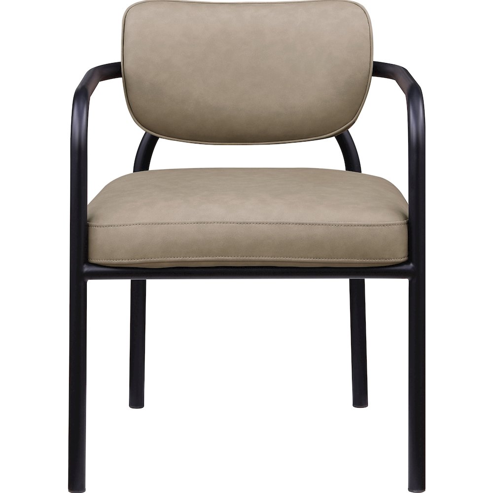 Serava Taupe Vegan Leather Upholstered Dining Chair, Set of 2