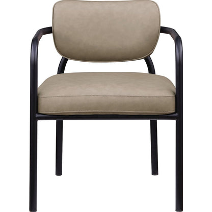 Serava Taupe Vegan Leather Upholstered Dining Chair, Set of 2