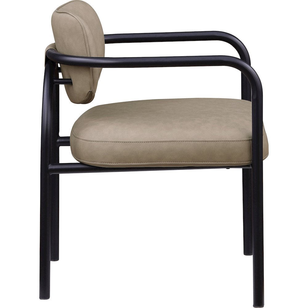 Serava Taupe Vegan Leather Upholstered Dining Chair, Set of 2