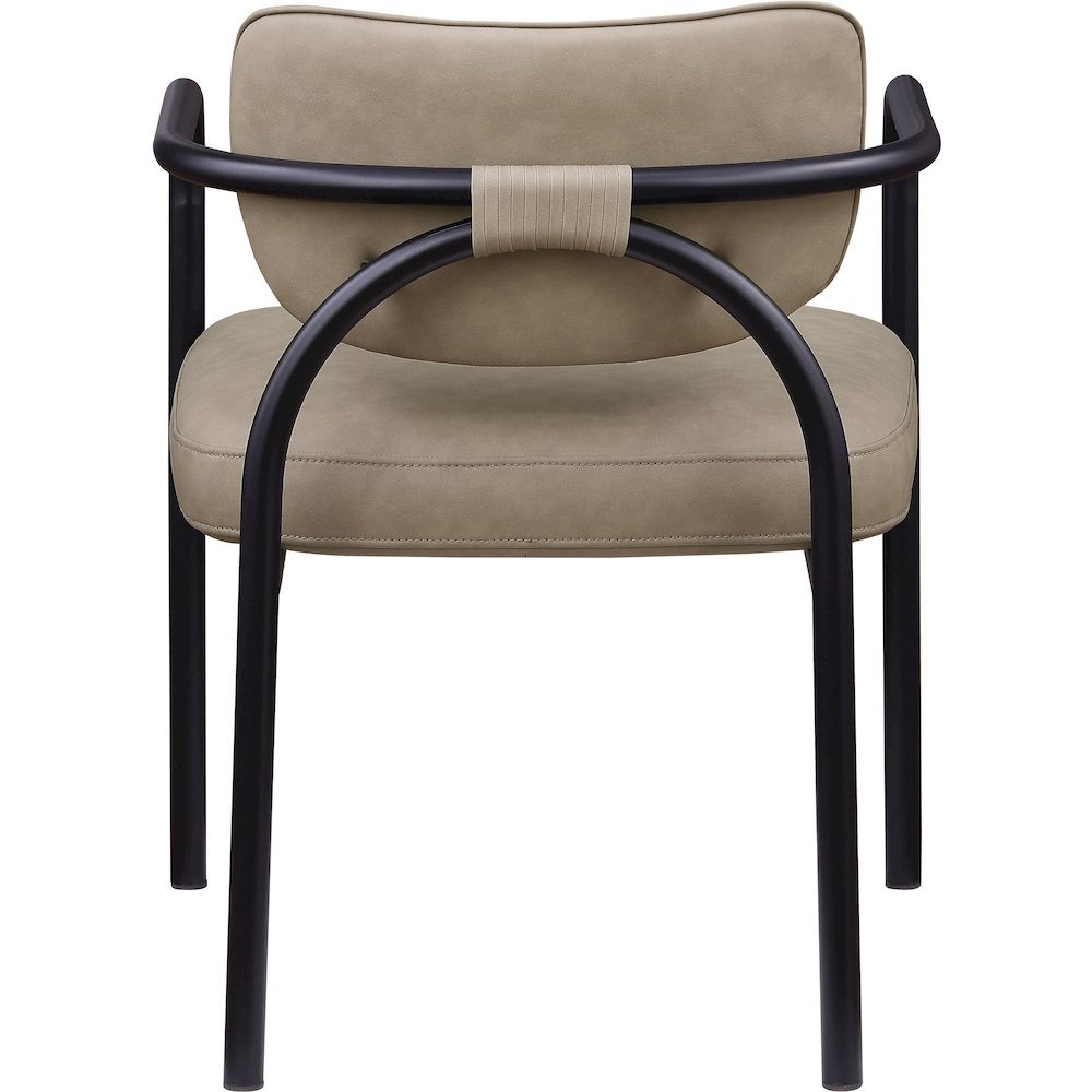 Serava Taupe Vegan Leather Upholstered Dining Chair, Set of 2