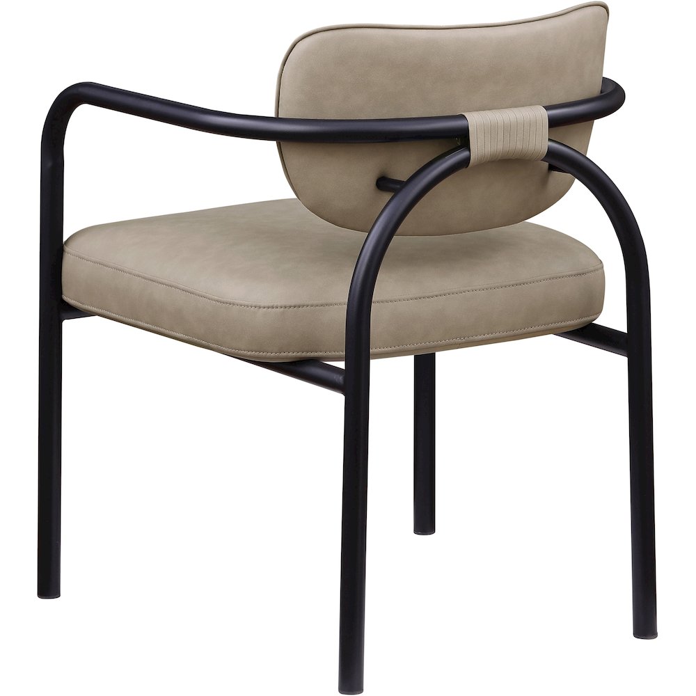 Serava Taupe Vegan Leather Upholstered Dining Chair, Set of 2