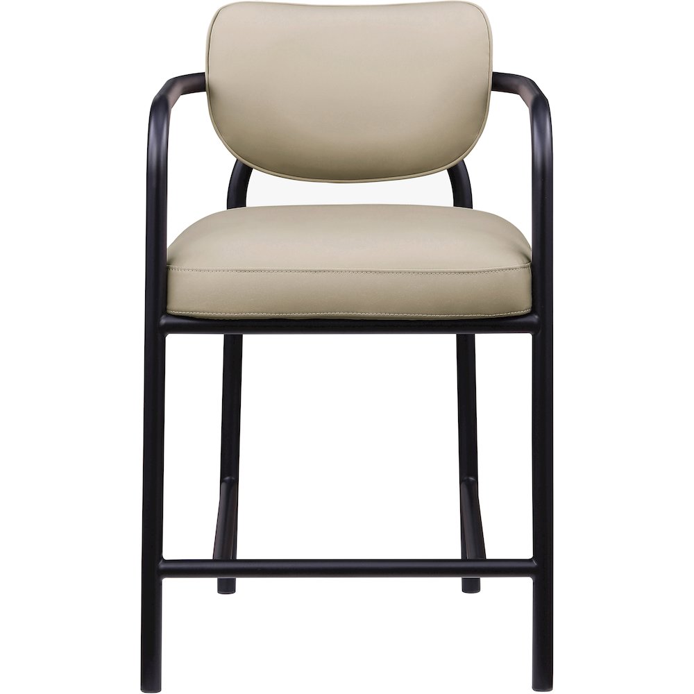 Serava Beige Vegan Leather Upholstered Counter Stool