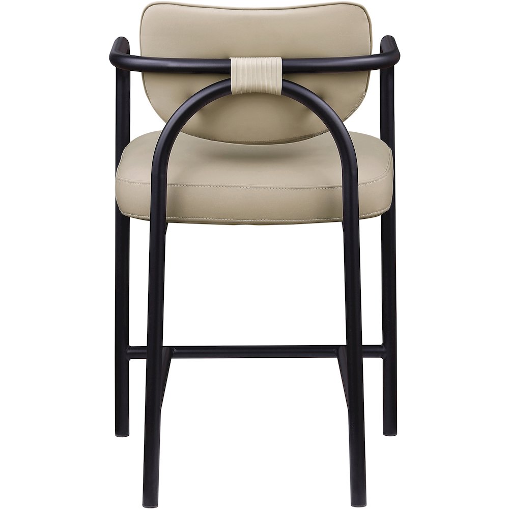 Serava Beige Vegan Leather Upholstered Counter Stool