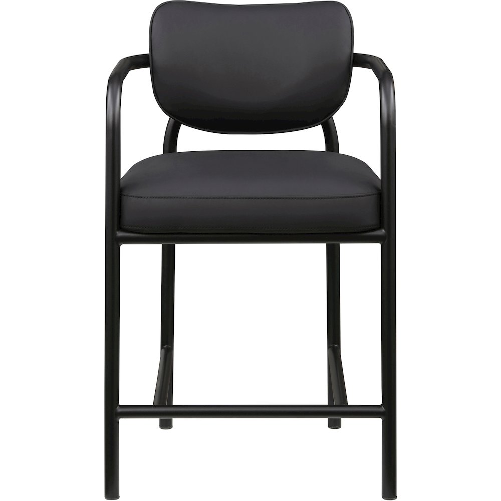 Serava Black Vegan Leather Upholstered Counter Stool