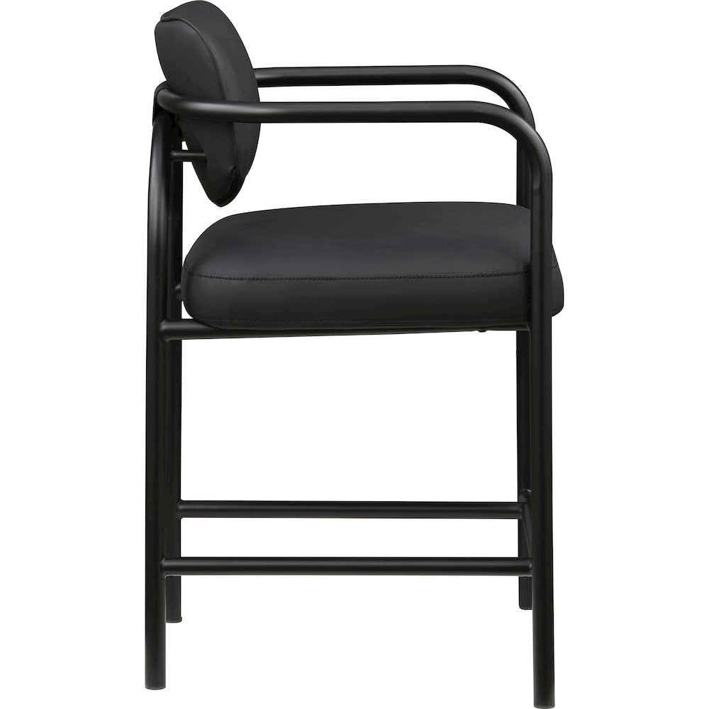 Serava Black Vegan Leather Upholstered Counter Stool