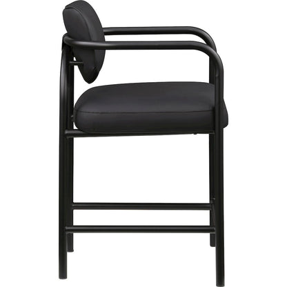 Serava Black Vegan Leather Upholstered Counter Stool
