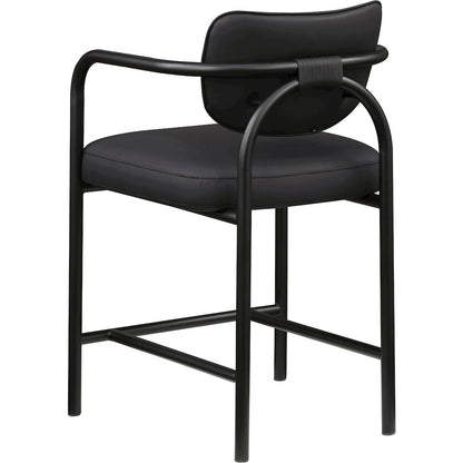 Serava Black Vegan Leather Upholstered Counter Stool