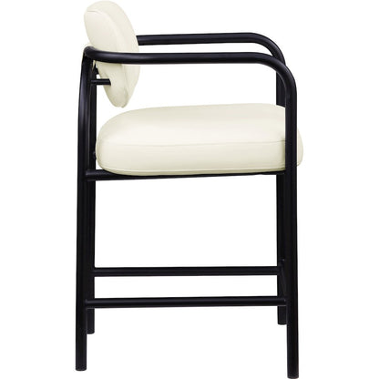 Serava Cream Vegan Leather Upholstered Counter Stool