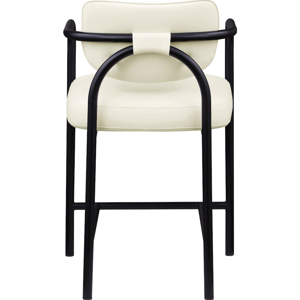 Serava Cream Vegan Leather Upholstered Counter Stool