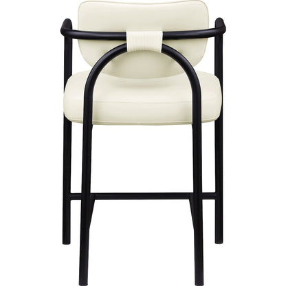 Serava Cream Vegan Leather Upholstered Counter Stool