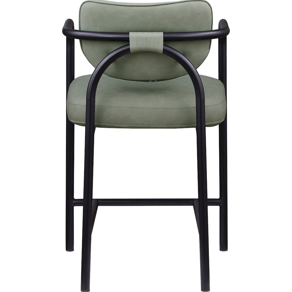 Serava Green Vegan Leather Upholstered Counter Stool