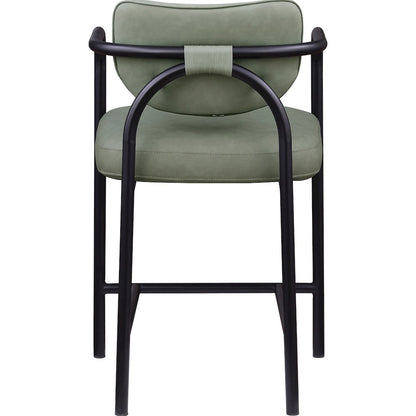 Serava Green Vegan Leather Upholstered Counter Stool