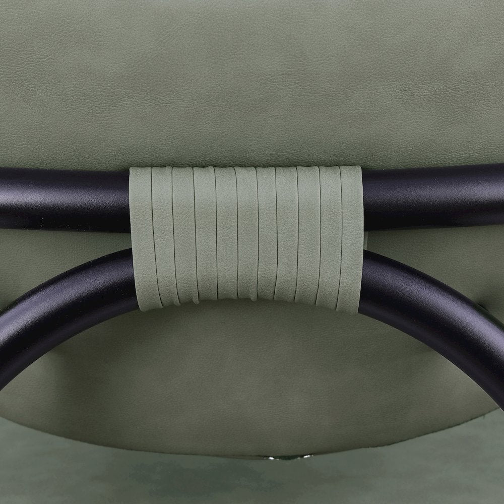 Serava Green Vegan Leather Upholstered Counter Stool