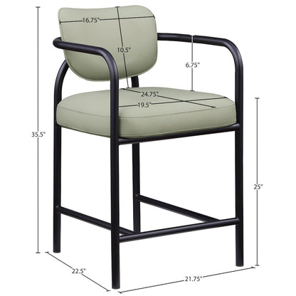 Serava Mint Vegan Leather Upholstered Counter Stool