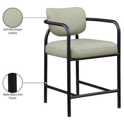 Serava Mint Vegan Leather Upholstered Counter Stool