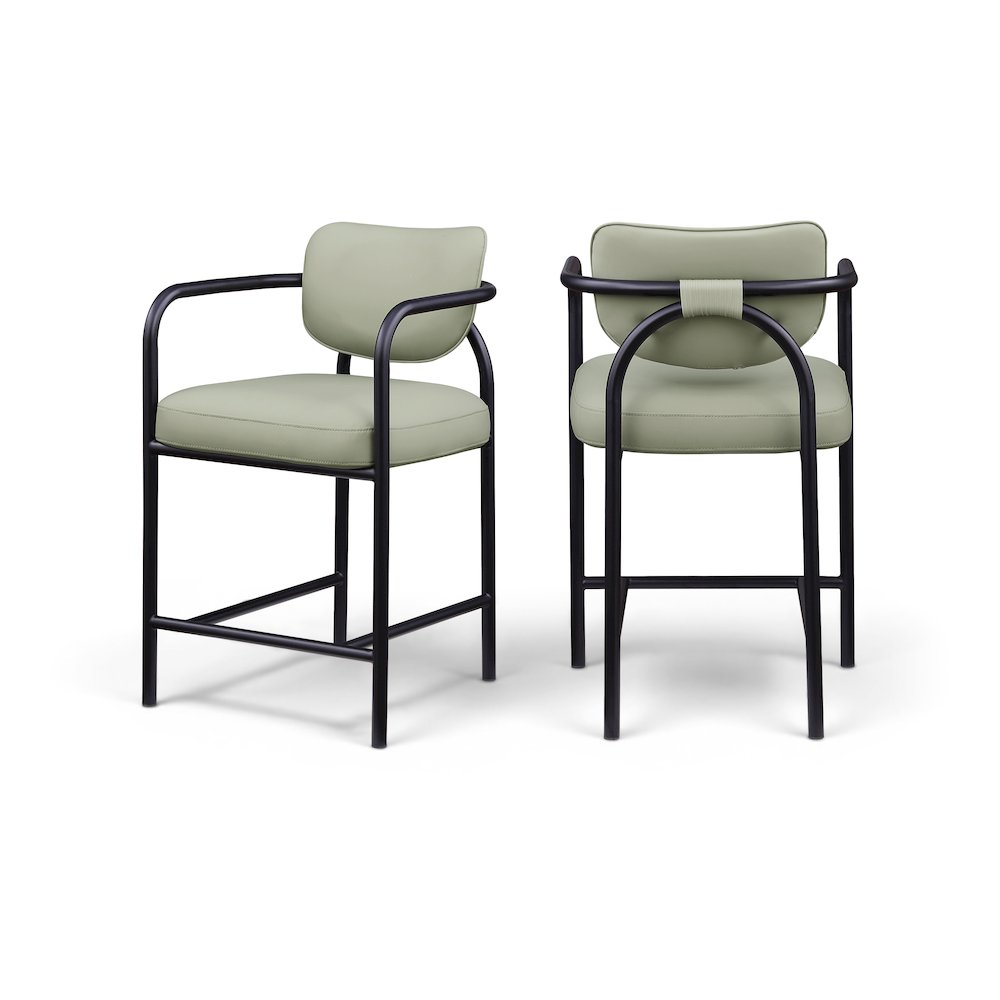Serava Mint Vegan Leather Upholstered Counter Stool