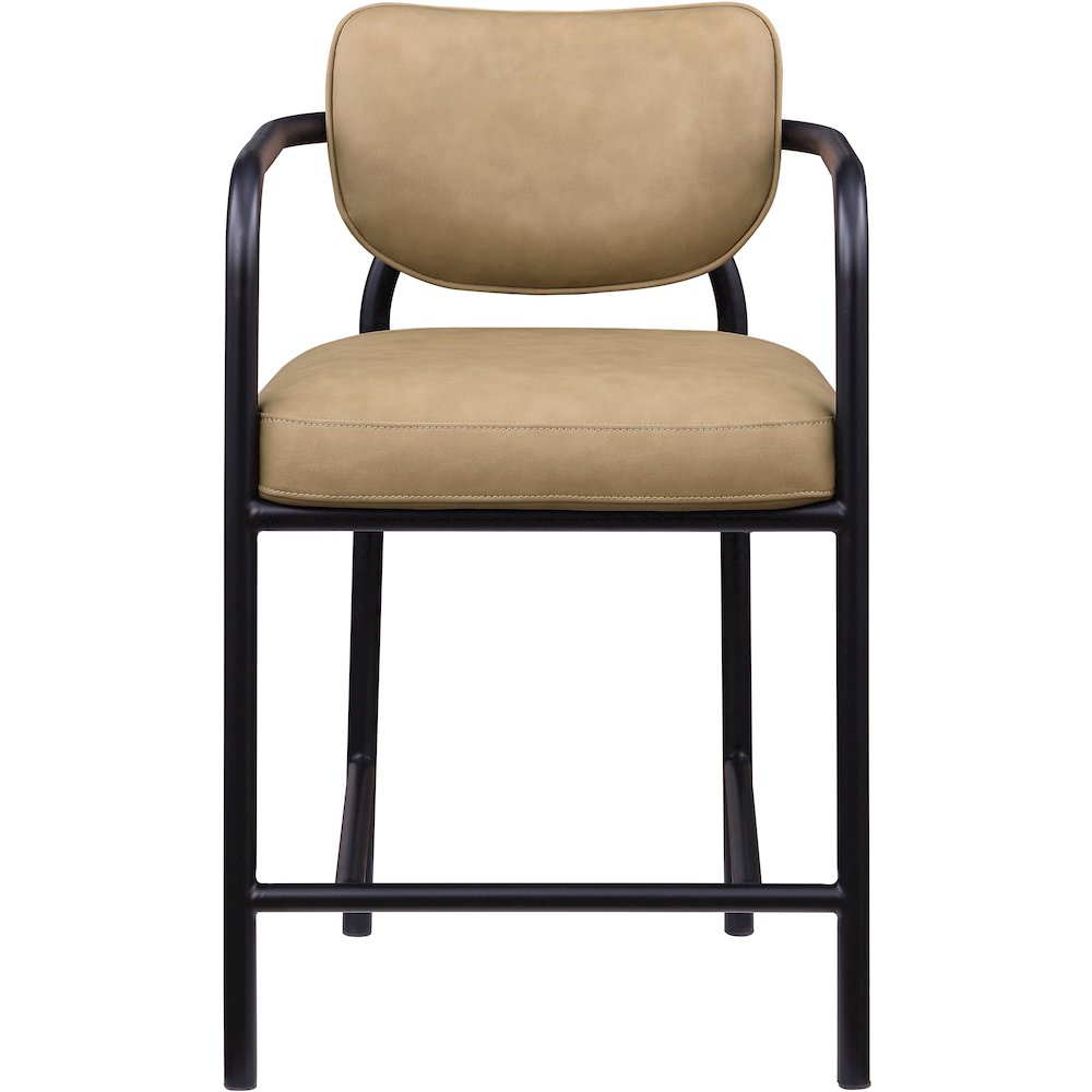 Serava Tan Vegan Leather Upholstered Counter Stool