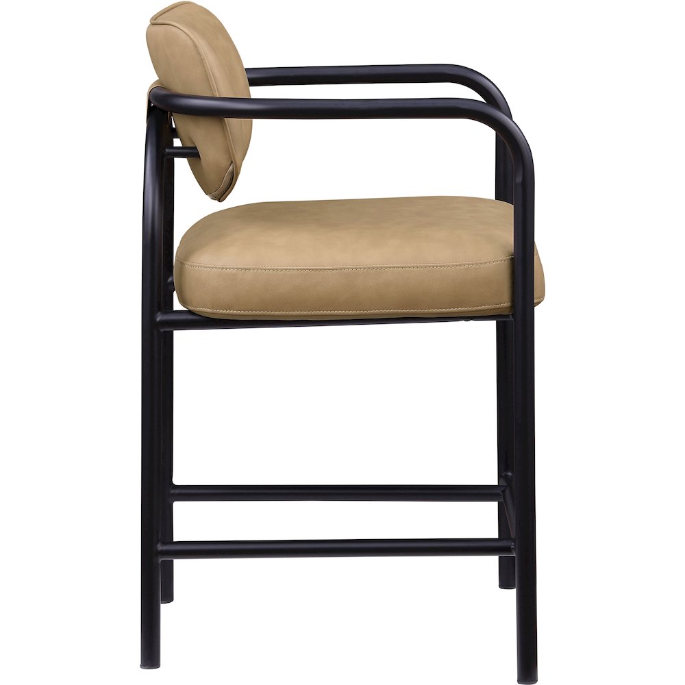 Serava Tan Vegan Leather Upholstered Counter Stool
