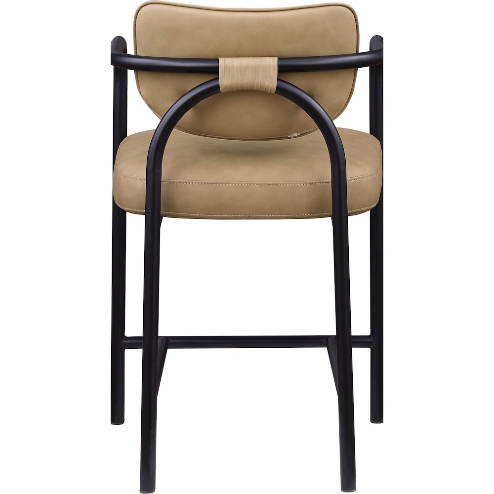 Serava Tan Vegan Leather Upholstered Counter Stool