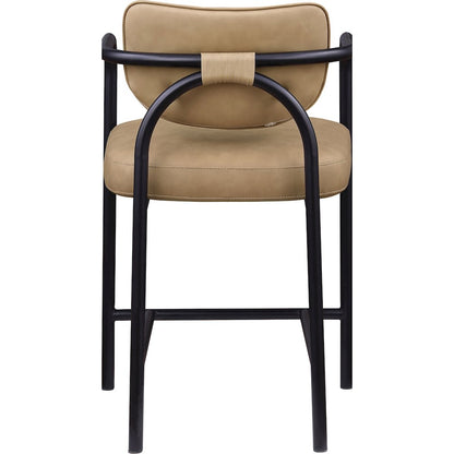 Serava Tan Vegan Leather Upholstered Counter Stool
